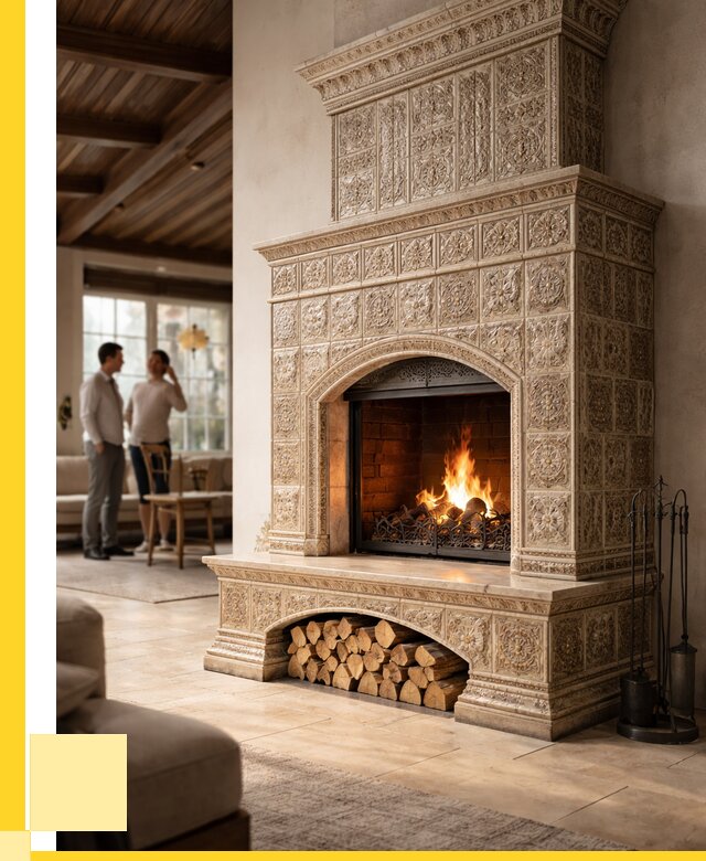 Купить изразцовый камин в Химках от 259175 р. | ЭриданХмк