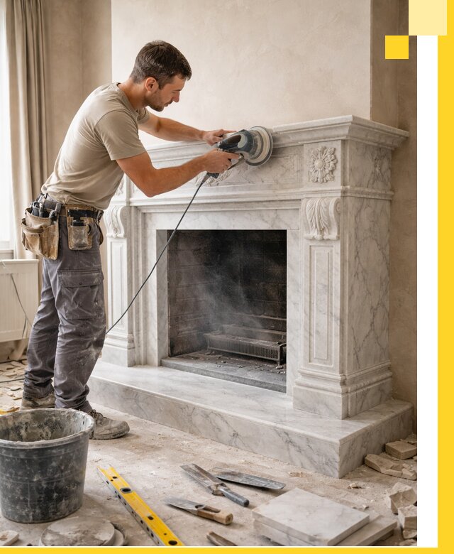 Изготовление и установка мраморных каминов в Химках под ключ