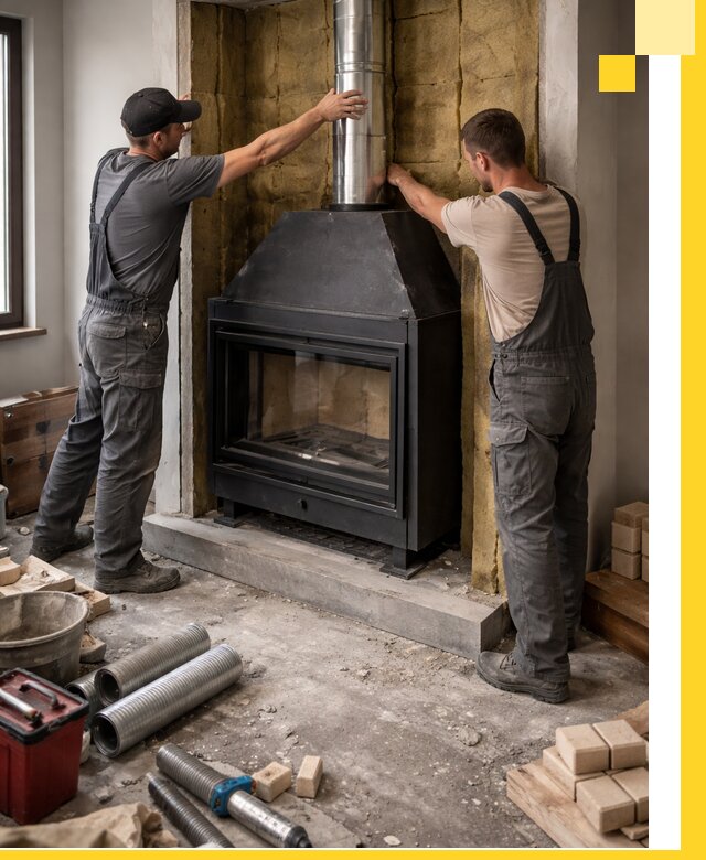 Изготовление и монтаж закрытых каминов в Химках под ключ