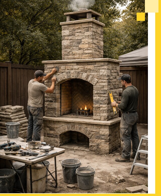 Проектирование и установка уличных каминов в Химках