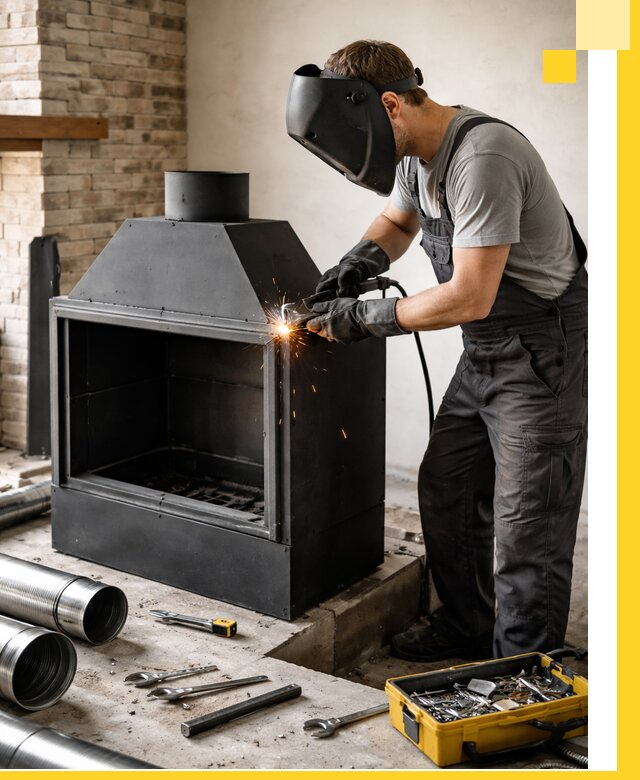 Продажа и установка металлических каминов в Химках под ключ