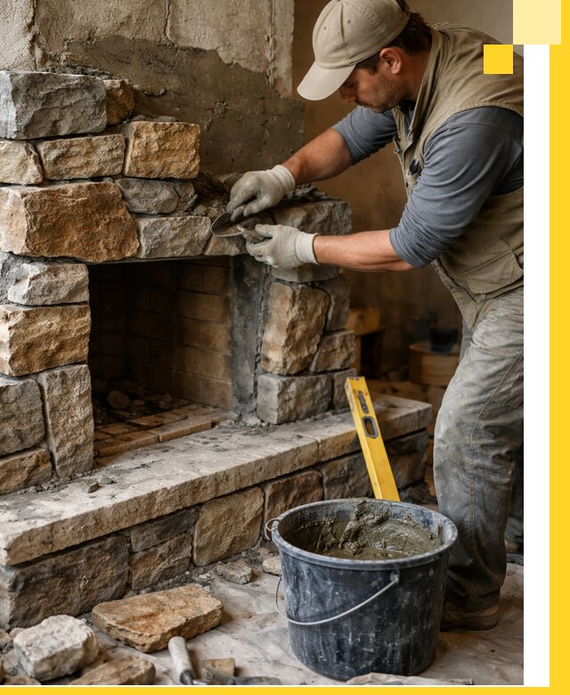 Изготовление и установка каменных каминов под ключ в Химках