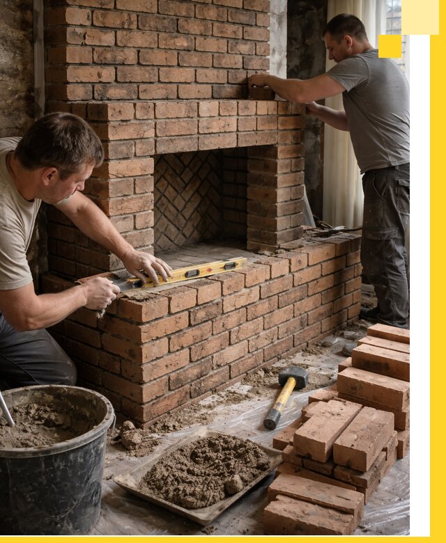 Изготовление и установка кирпичных каминов в Химках