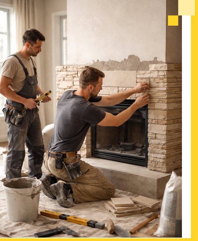 Установка и монтаж каминов для загородного дома в Химках