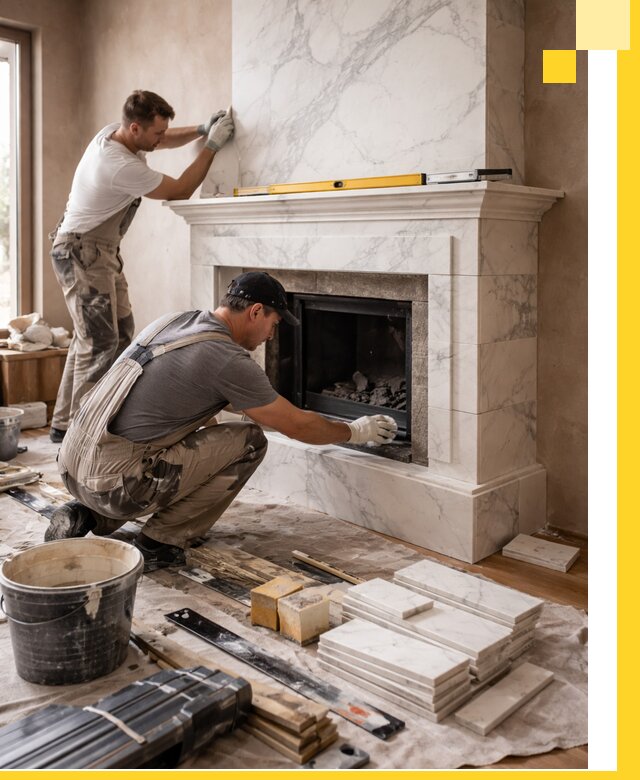 Отделка каминов в Химках качественные облицовочные работы