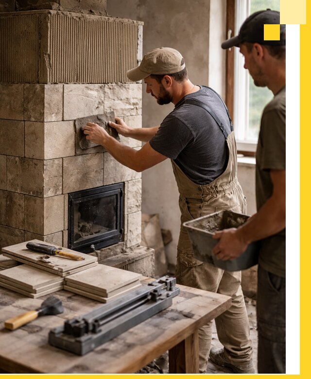 Профессиональная облицовка печей в Химках: керамика и камень