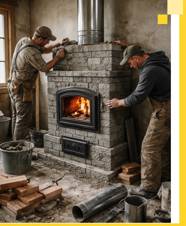 Производство, поставка и монтаж дровяных печей в Химках