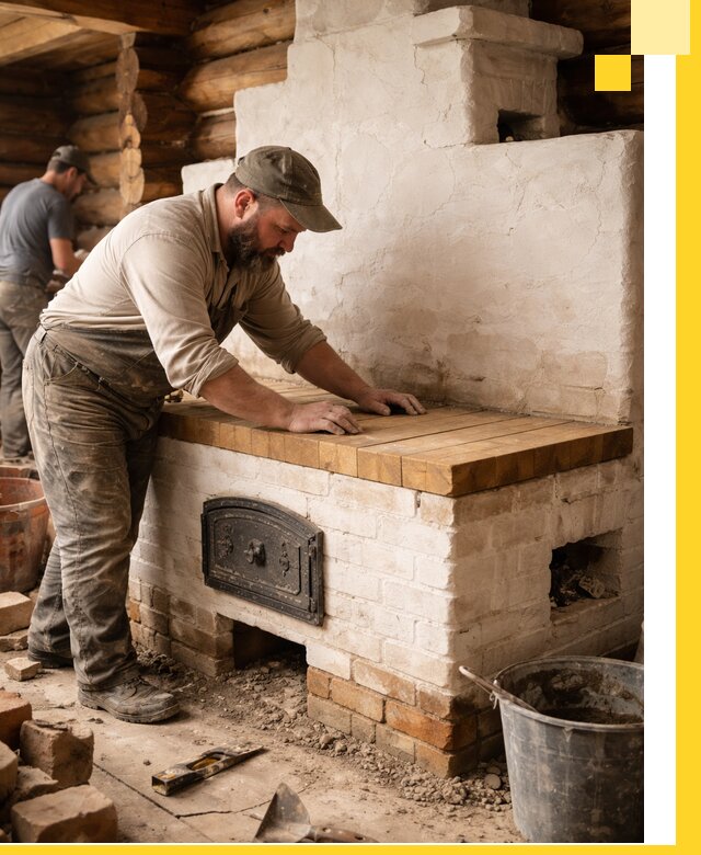 Проектирование и установка русской печи с лежанкой в Химках