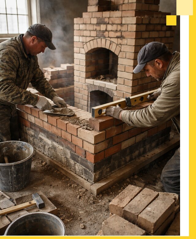 Изготовление и монтаж печей и каминов из кирпича в Химках