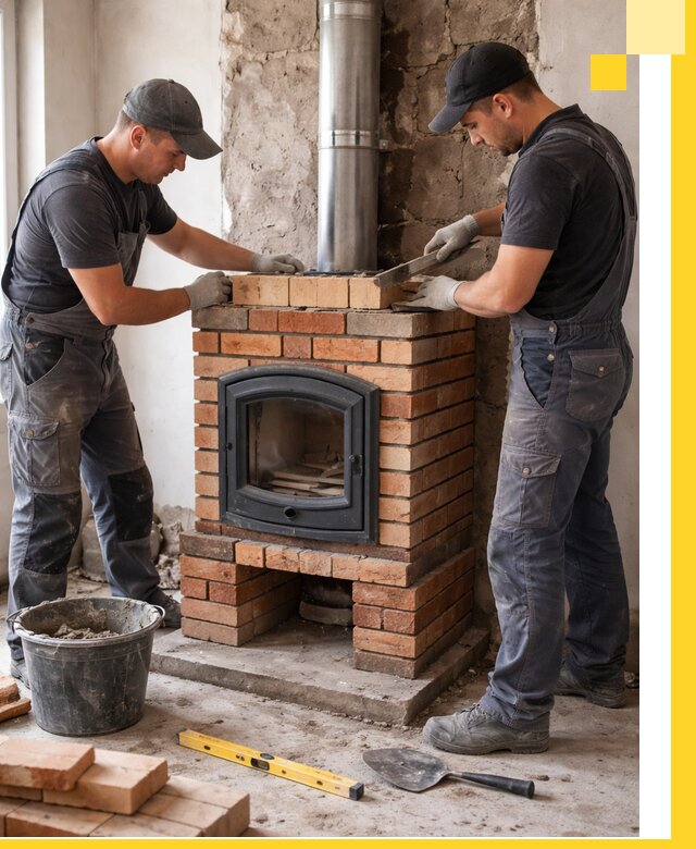 Монтаж печи камина под ключ в Химках с гарантией и пусконаладкой