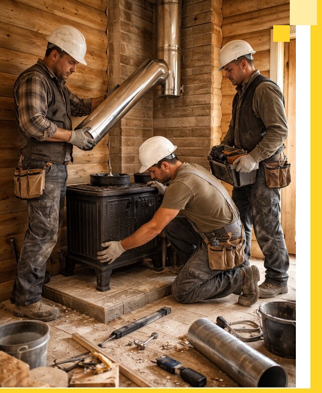 Профессиональный монтаж банных печей и дымоходов в Химках