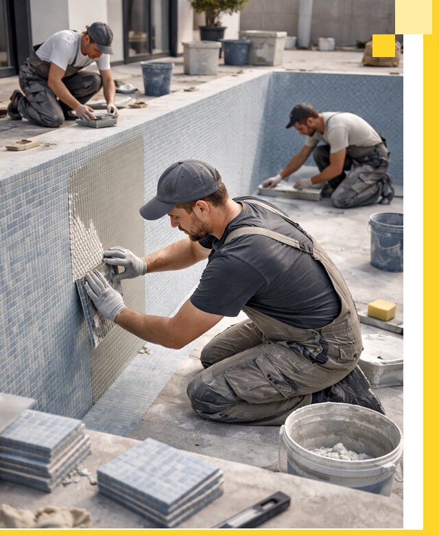 Облицовка бассейнов в Химках плитка мозаика гидроизоляция