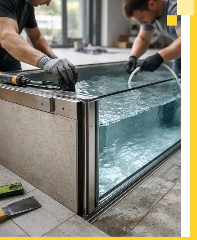 Проектирование и монтаж стеклянных бассейнов в Химках