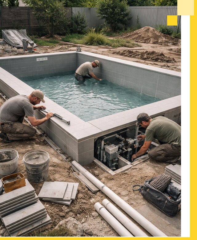 Строительство и монтаж бассейнов для дачи под ключ в Химках