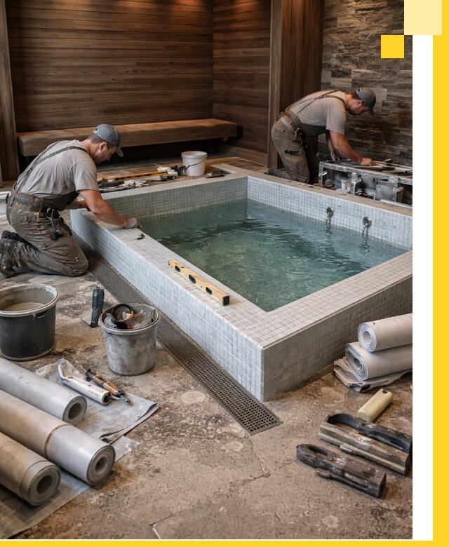 Установка и строительство бассейнов для сауны в Химках