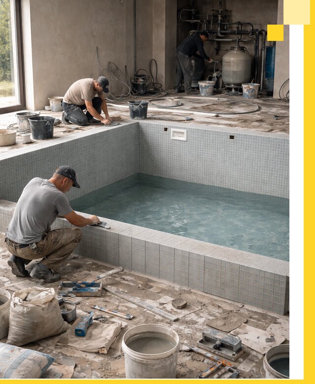 Строительство и монтаж бассейнов в помещении в Химках