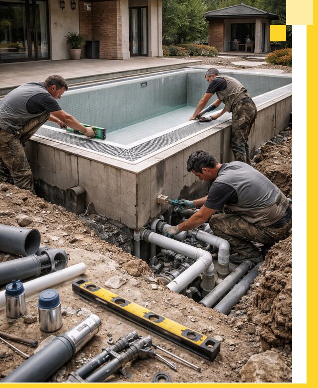 Строительство переливных бассейнов в Химках под ключ