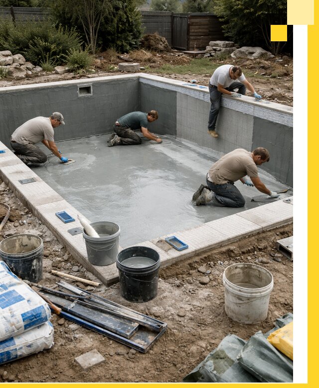 Изготовление и монтаж чаши бассейна под ключ в Химках