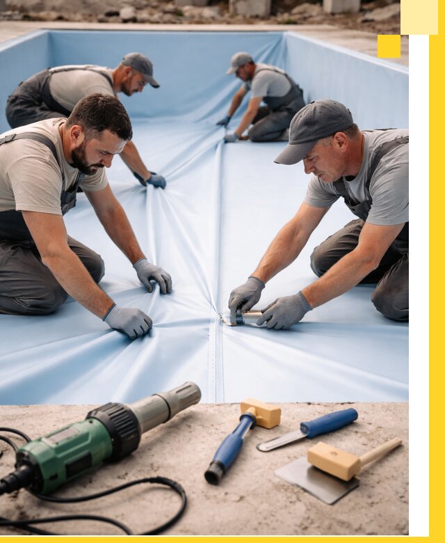 ПВХ пленка для бассейнов с монтажом и гарантией в Химках