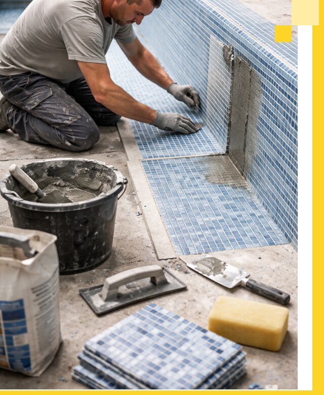 Укладка и ремонт мозаики для бассейнов под ключ в Химках