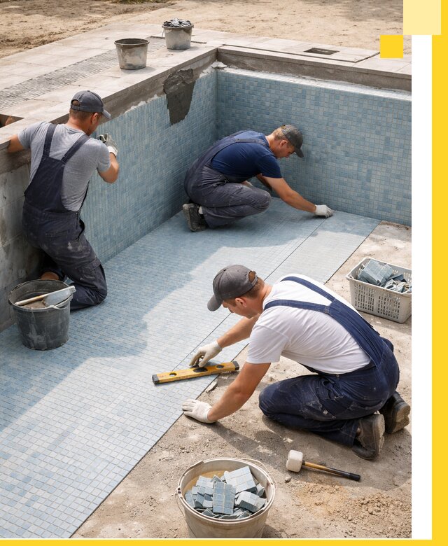 Укладка и установка плитки для бассейнов под ключ в Химках