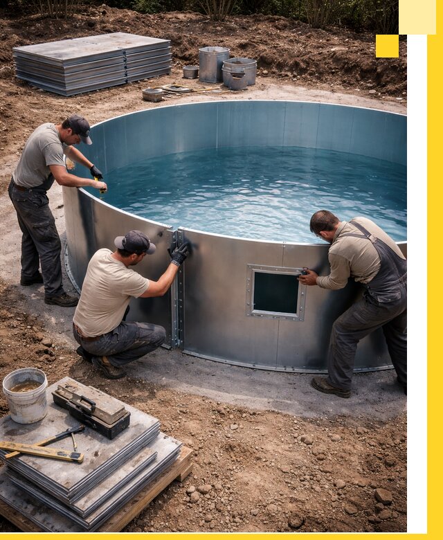 Круглые бассейны под ключ в Химках проектирование и монтаж