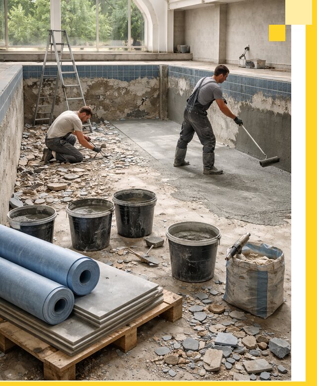 Реконструкция бассейнов в Химках: ремонт, гидроизоляция