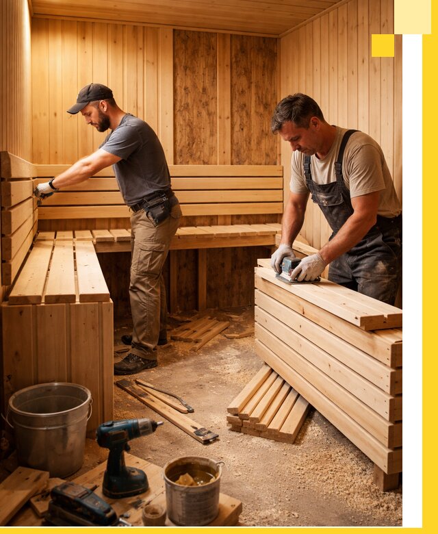 Профессиональный комплексный ремонт саун под ключ в Химках