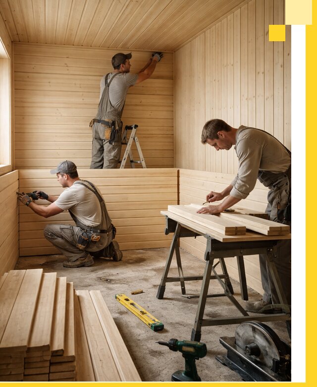 Обшивка саун в Химках из натуральной древесины под ключ