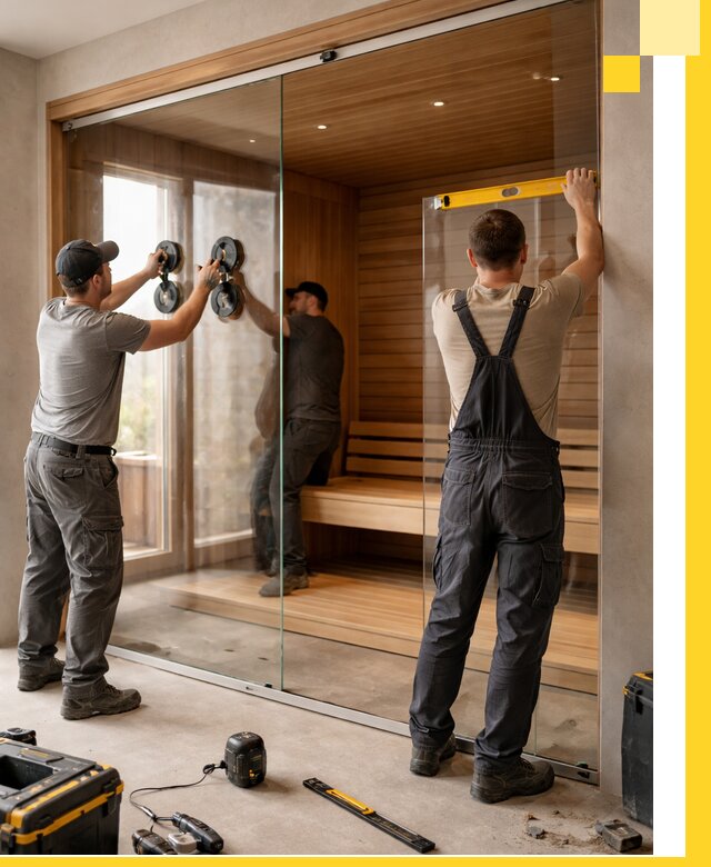 Производство и монтаж стеклянных саун под ключ в Химках