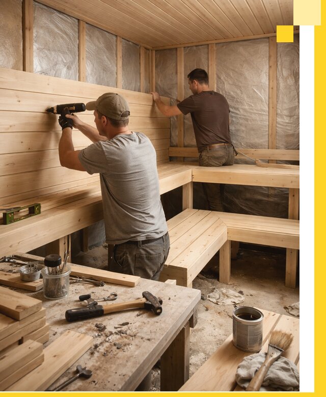 Профессиональная отделка бань и саун под ключ в Химках