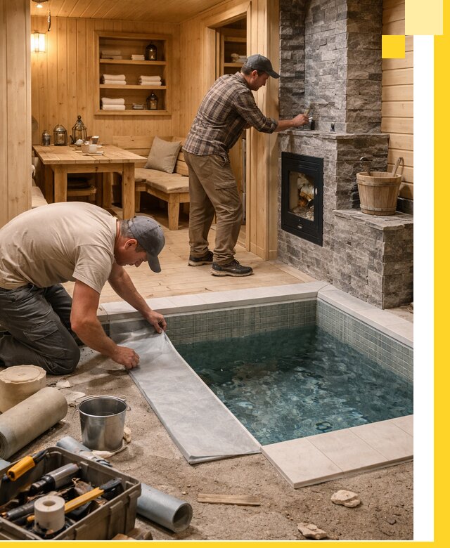 Строительство бань с комнатой отдыха под ключ в Химках