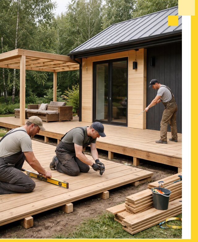 Строительство бань с террасой и бассейном под ключ в Химках