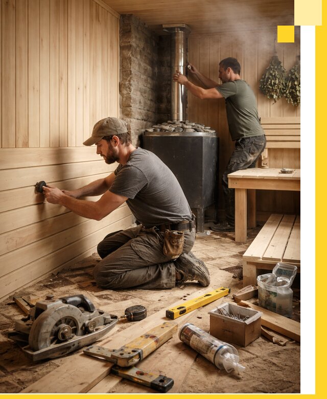 Полное строительство и оснащение парных под ключ в Химках