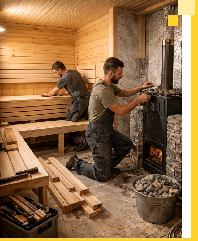 Дизайн и строительство интерьеров бань под ключ в Химках