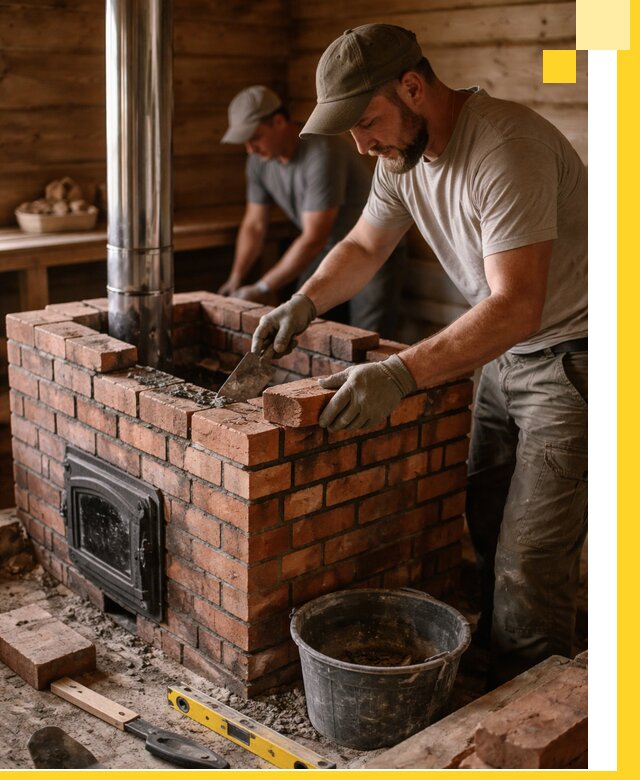 Кирпичные печи для бани под ключ в Химках, проект и монтаж