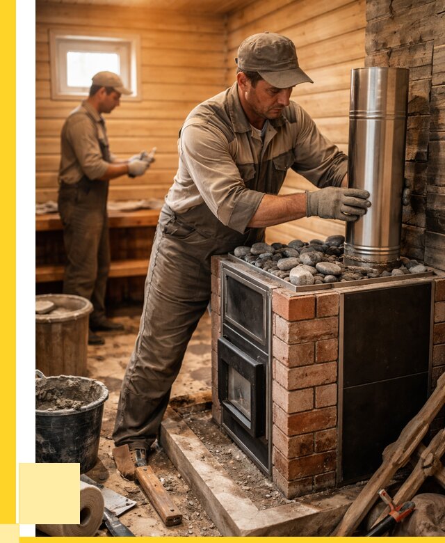 Монтаж печи в бане под ключ в Химках от 20734 р. | ЭриданХмк