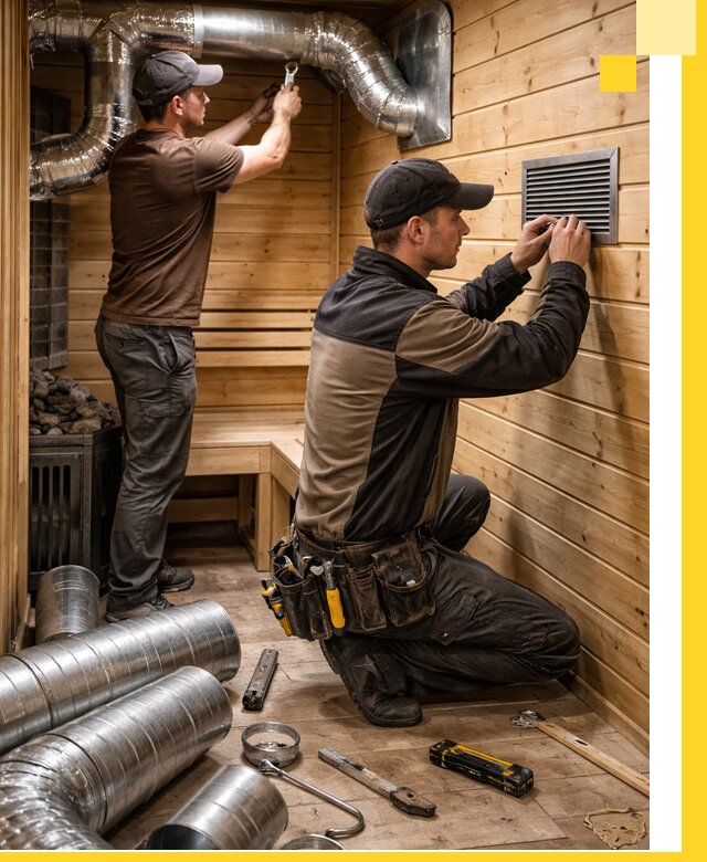 Проектирование и монтаж вентиляции бани в Химках под ключ