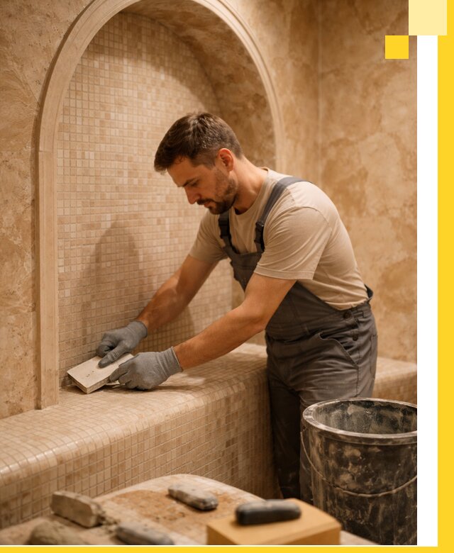 Профессиональная отделка хамамов с мозаикой под ключ в Химках